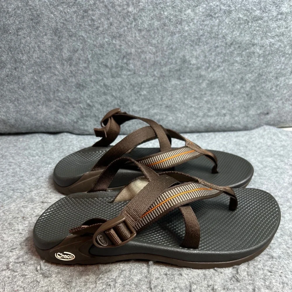 Chaco Z/Volv Flip Flop Sandals Mens Brown Adjustable Straps Outdoor Hiking Shoes